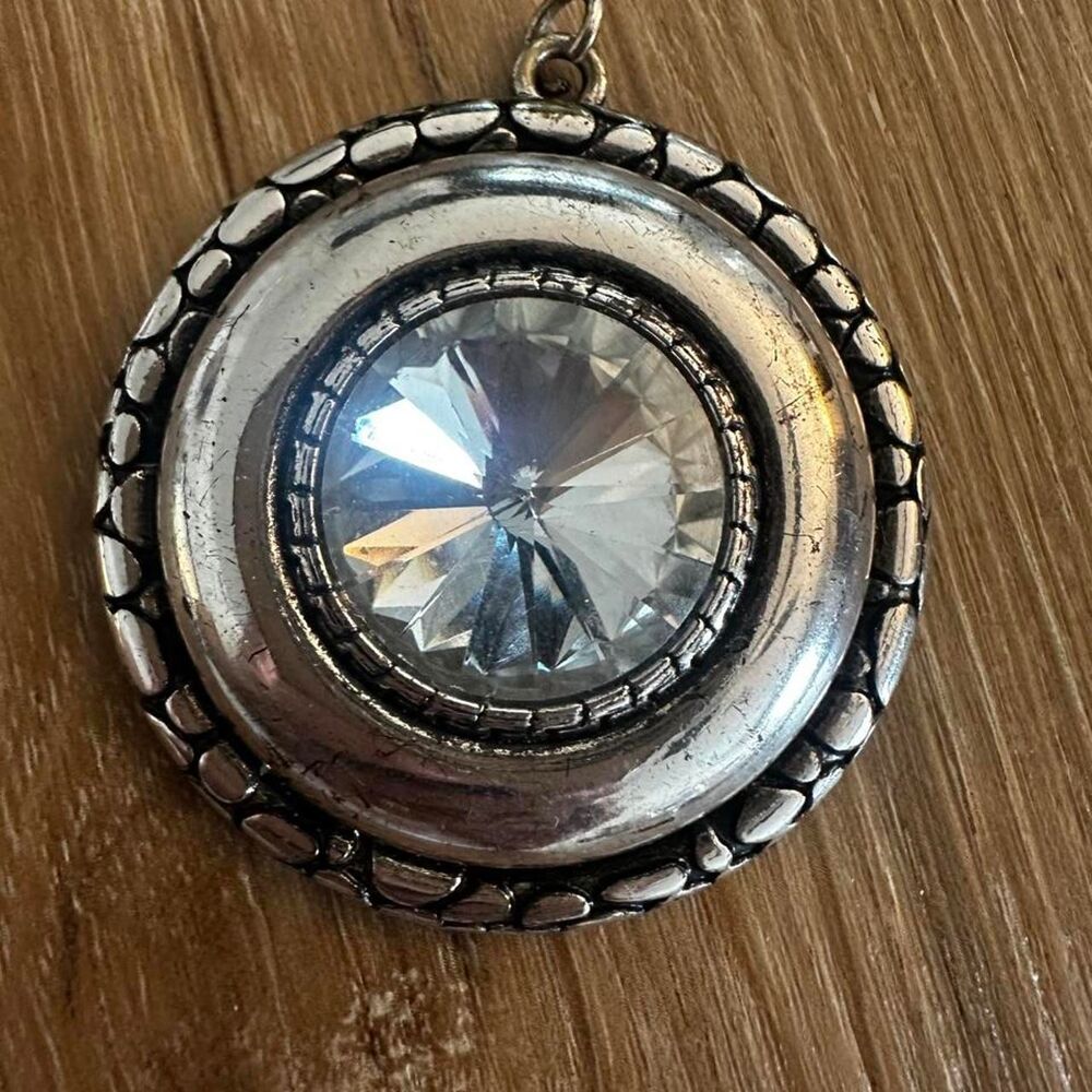 Art Deco Revival Glass /Silver Pendant